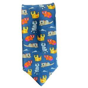 Vintage "Cat & Mouse" Tie Alynn Neckwear Made in USA